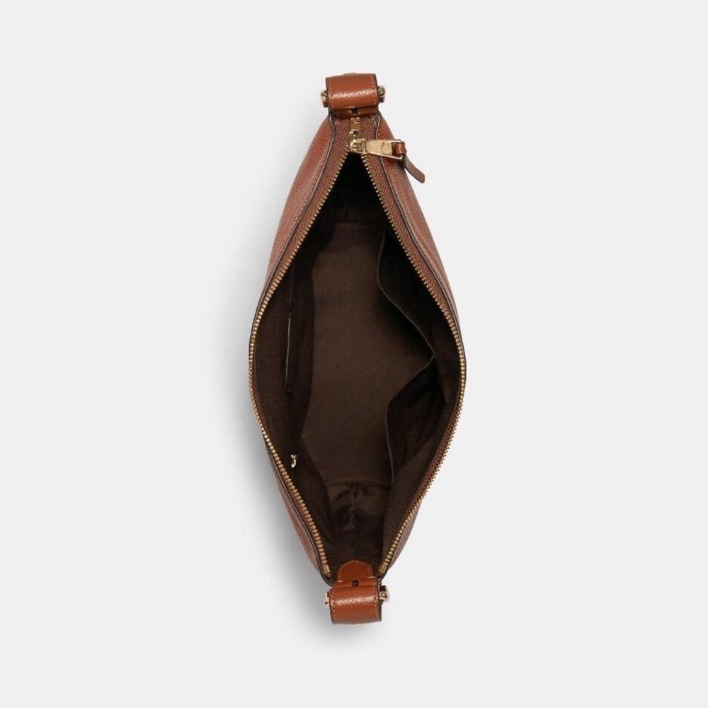Coach Pebbled Leather Tan Cognac Brown Shoulder Bag Crossbody Chic Minimalist - Picture 4 of 16